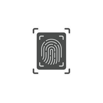Biometric fingerprint scanner for security and identity verification access control vector