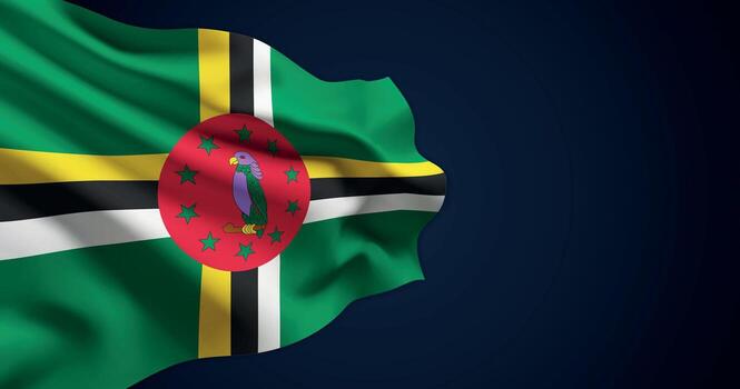 Flag of Dominica waving vector