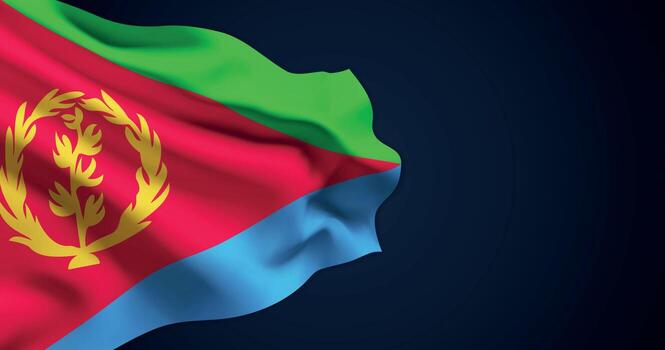 Eritrean flag waving beautifully vector