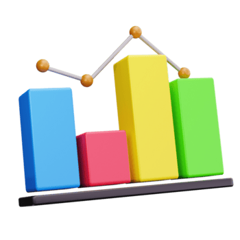 3d Barra gráfico com linha ícone png