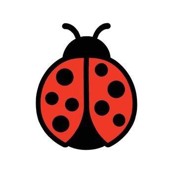 Top View Ladybug Simple Icon Illustration vector