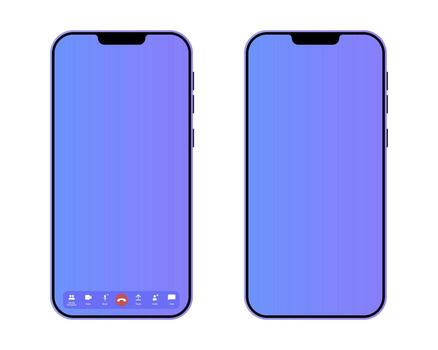 Modern mobile device with two blank screens displayed. vector