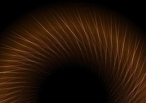 Orange minimal round glowing lines abstract futuristic tech background vector