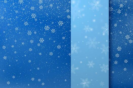 Winter background with falling snow, snowflakes, and a frosted glass insert with space for your text. vector