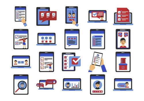User experience icons on digital devices vector