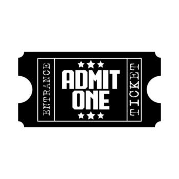 Admit one ticket grants entrance to event, offering access for entertainment and enjoyment, creating anticipation and excitement. vector