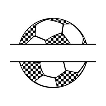 Soccer ball with checkered pattern sits centered with space for text on a white background, perfect for sports themed designs and customization. vector