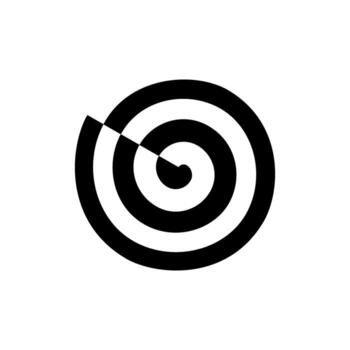 hipnótico espiral modelo crea un fascinante óptico espejismo en un limpiar blanco superficie, evocando un sentido de profundidad y movimienot. vector