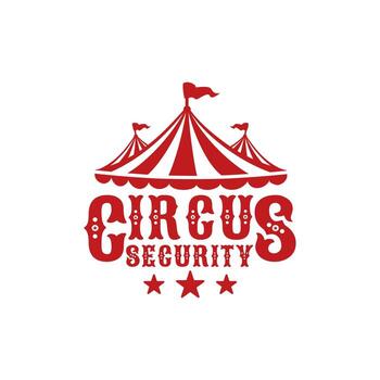 Red circus tent stands proudly, promising security and entertainment under the big top, creating a nostalgic and whimsical atmosphere. vector