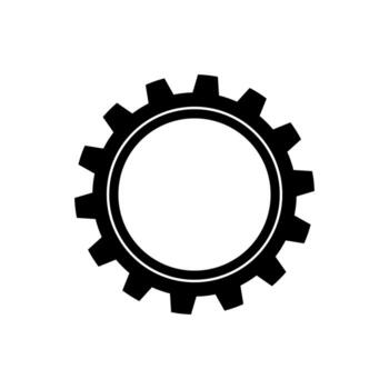 Isolated gear rotates, symbolizing industry and engineering, representing precision and mechanical processes with a modern and minimalist aesthetic. vector