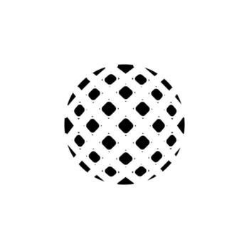 Abstract sphere displays geometric lattice pattern in black and white creating a modern and minimalist aesthetic. vector