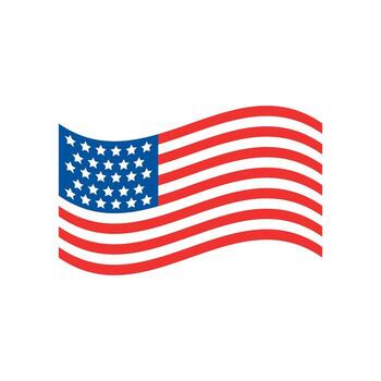 American flag waves proudly against white backdrop, symbolizing patriotism and national pride on independence day, creating a sense of unity and freedom. vector
