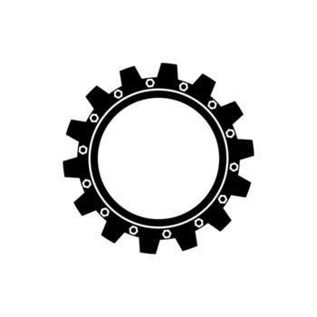 Isolated gear rotates smoothly, its cog teeth meshing seamlessly, symbolizing precision and mechanical efficiency in a minimalist style. vector