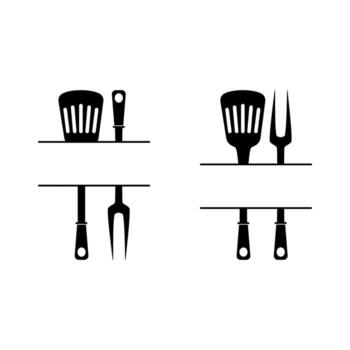 Barbecue tools are displayed with a name plate for personalization, perfect for adding a personal touch to your grilling station and creating a welcoming atmosphere. vector