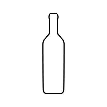 Outline of wine bottle stands alone on white background representing minimalism and simplicity, perfect for bar or restaurant menus. vector