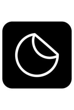 Solid black crescent moon icon for dark mode. Monochrome symbol for a night theme switch. Simple filled pictogram for interface display settings. vector