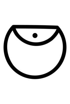 Outline icon of a small curved coin purse. Simple linear symbol for saving, wallet, or money app. Pictogram for shopping, finance, and digital payment. vector