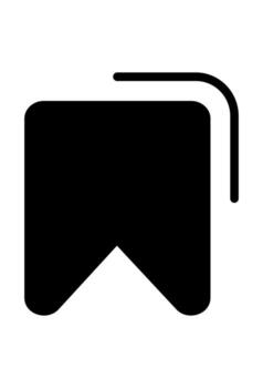 Solid black bookmark icon for saving web pages or files. Monochrome symbol for save function in a digital app. Pictogram of a filled ribbon for favorite content. vector