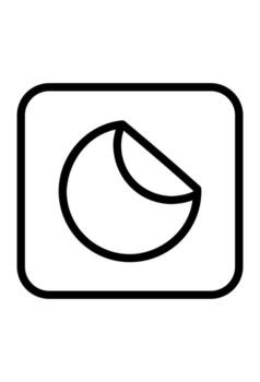 Outline icon of a crescent moon for dark mode. Simple linear symbol for night theme or sleep settings. Minimal UI pictogram for a theme toggle switch. vector
