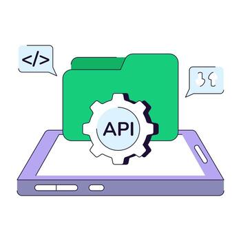Trendy design illustration of api folder vector