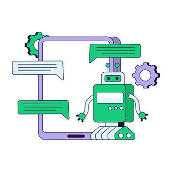 un ilustración diseño de móvil ai charla aislado en blanco antecedentes vector