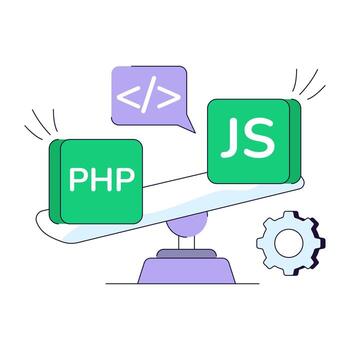 Trendy design illustration of php vector