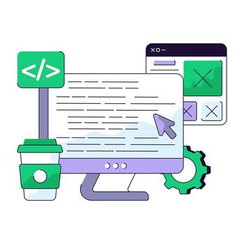 Unique design icons of system coding vector
