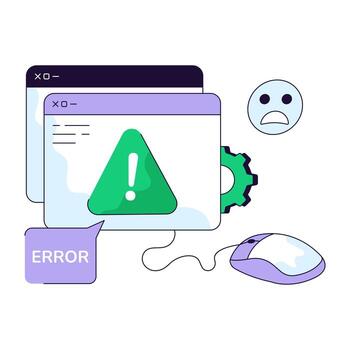 Modern flat illustration of web error vector