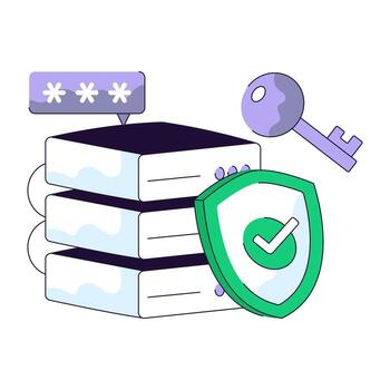 un plano diseño de servidor seguridad vector