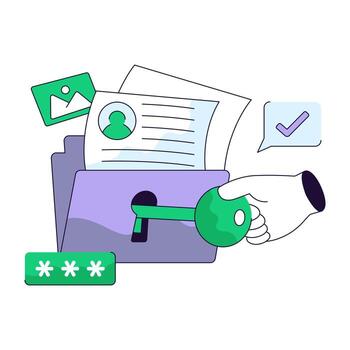 un de colores diseño plano de secreto carpeta vector