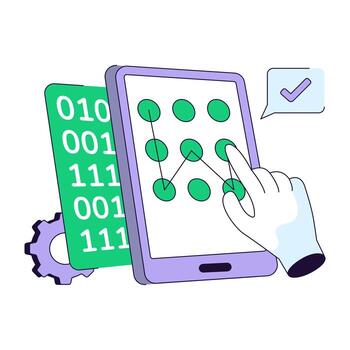 Modern design icons of pattern lock vector