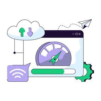 Modern design flat of web speed optimization vector