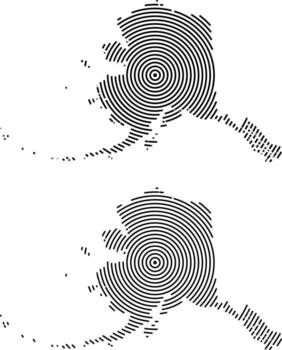 Alaska redondo modelo mapa silueta diseño en línea Arte silueta mapa. vector