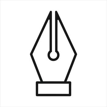 Minimalist pen nib icon for design and writing vector