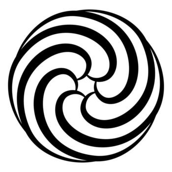 Concentric spirals forming dynamic black and white geometric illusion, Spiral Pattern with Geometric Depth vector