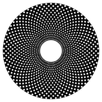 Radial Square Vortex Pattern with Optical Illusion Spiral Design vector