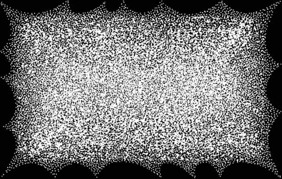 Minimal stipple gradient pattern inspired by Japanese aesthetics. Abstract dot field forming a soft cloud-like shape in monochrome, hand drawn with meditative balance vector