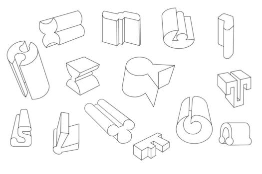 cajas y cilindros con un sencillo manipulado contorno vector