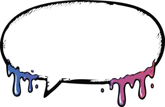 Comic bubble speech with dripping paint A colorful expressive design element vector