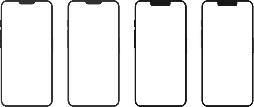 Realistic smartphone mockup. digital communication concept, Device front views. perspective mobile phone mockup similar vector