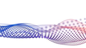 astratto particella onda movimento su bianca sfondo. looping 4k . ideale per tecnologia introduzioni, movimento grafica sovrapposizioni video