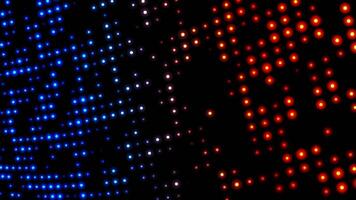 Futuristic Digital Blue Red Neon Dots Background Looping 4K . Ideal for technology intros, sci-fi visuals, motion graphics overlays and digital music visuals video