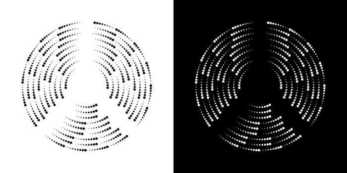 trama de semitonos punteado velocidad líneas circulo colocar. redondo punto circulo marco. resumen punteado redondo circulo trama de semitonos formas en blanco y negro antecedentes. aislado ilustración vector