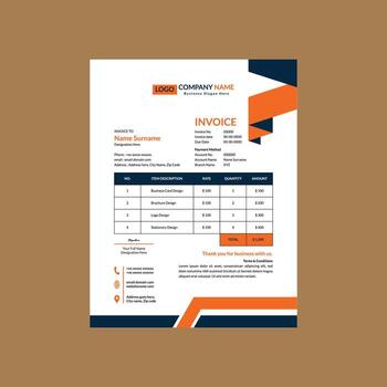 Modern Invoice Design. Elegant Template Display for Promotion. vector