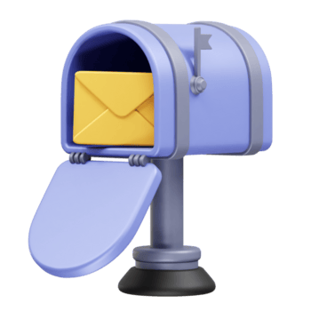 3d rendere di un' blu cassetta postale con un Aperto porta e Busta dentro icona 3d png