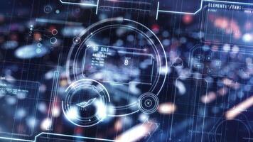 futuristico interfaccia visualizzazione dati e tastiera nel Augmented la realtà video