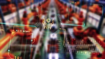 digitalisering skyddande mikrochip med koda och data analys video