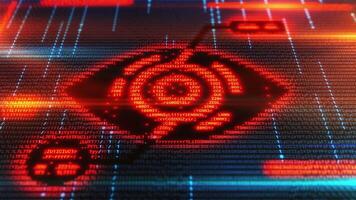 api integration symbol framväxande från programmering koda på en dator skärm video