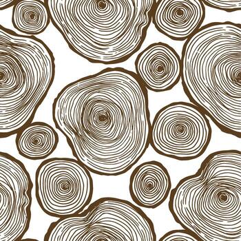 Seamless pattern of wood cuts, illustration in sketch style vector