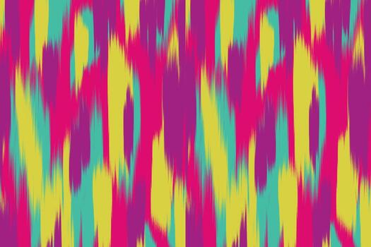 Vibrant Abstract Ikat Stripe Pattern. Abstract ikat art pattern design. Uzbek fabric vector